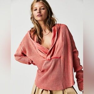 Free People FP One Axel Thermal Hoodie in Lipglose Size XS